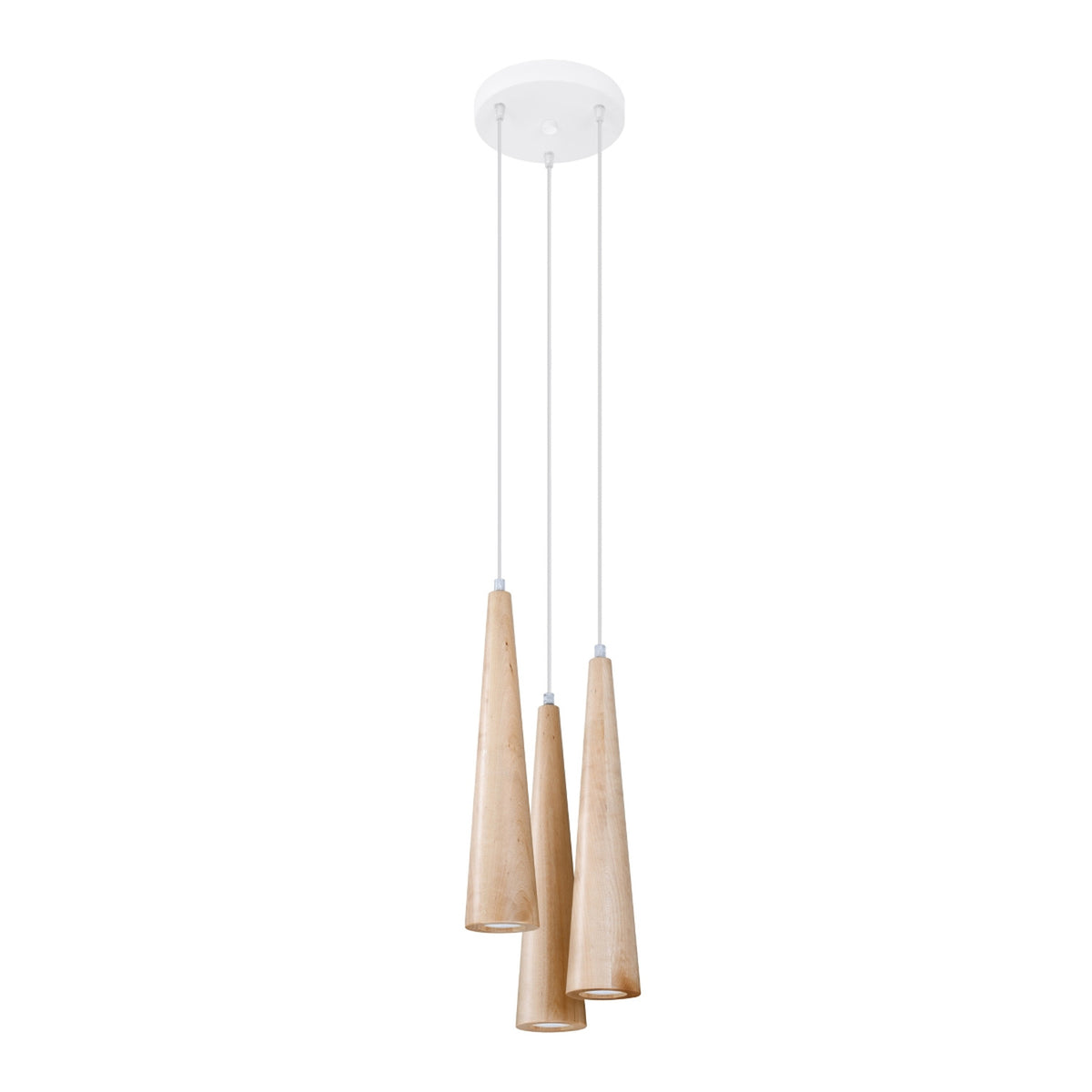 Pendellampe SULA 3P naturtræ – GU10 3 lyskilder træ 20 × 20 × 120 cm IP20