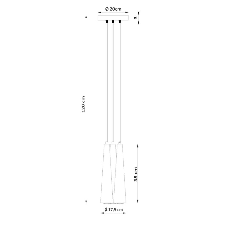Pendellampe SULA 3P naturtræ – GU10 3 lyskilder træ 20 × 20 × 120 cm IP20