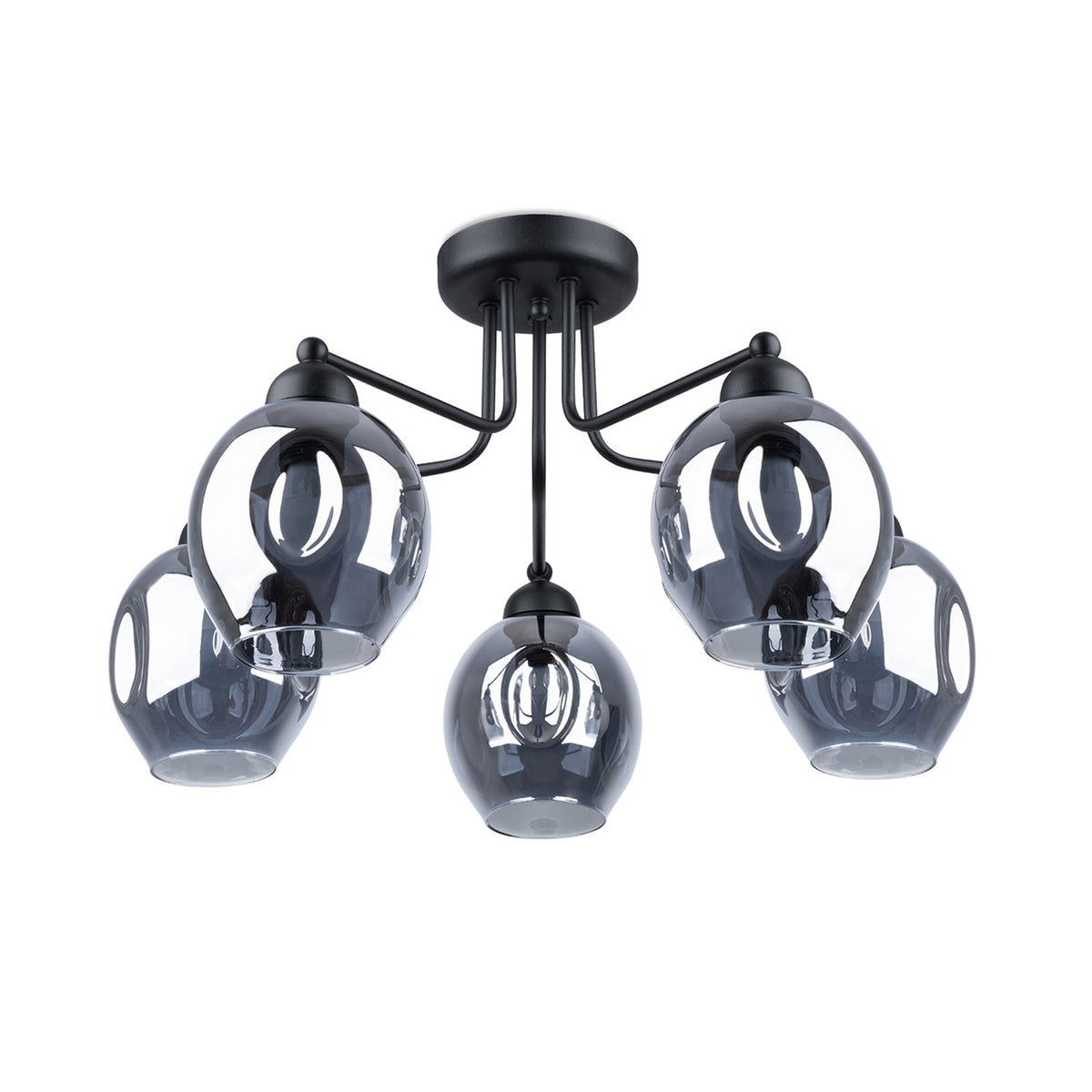 Lysekrone FILLAN 5 sort med 5 lyskilder – 59 × 59 × 36 cm – SL.1145
