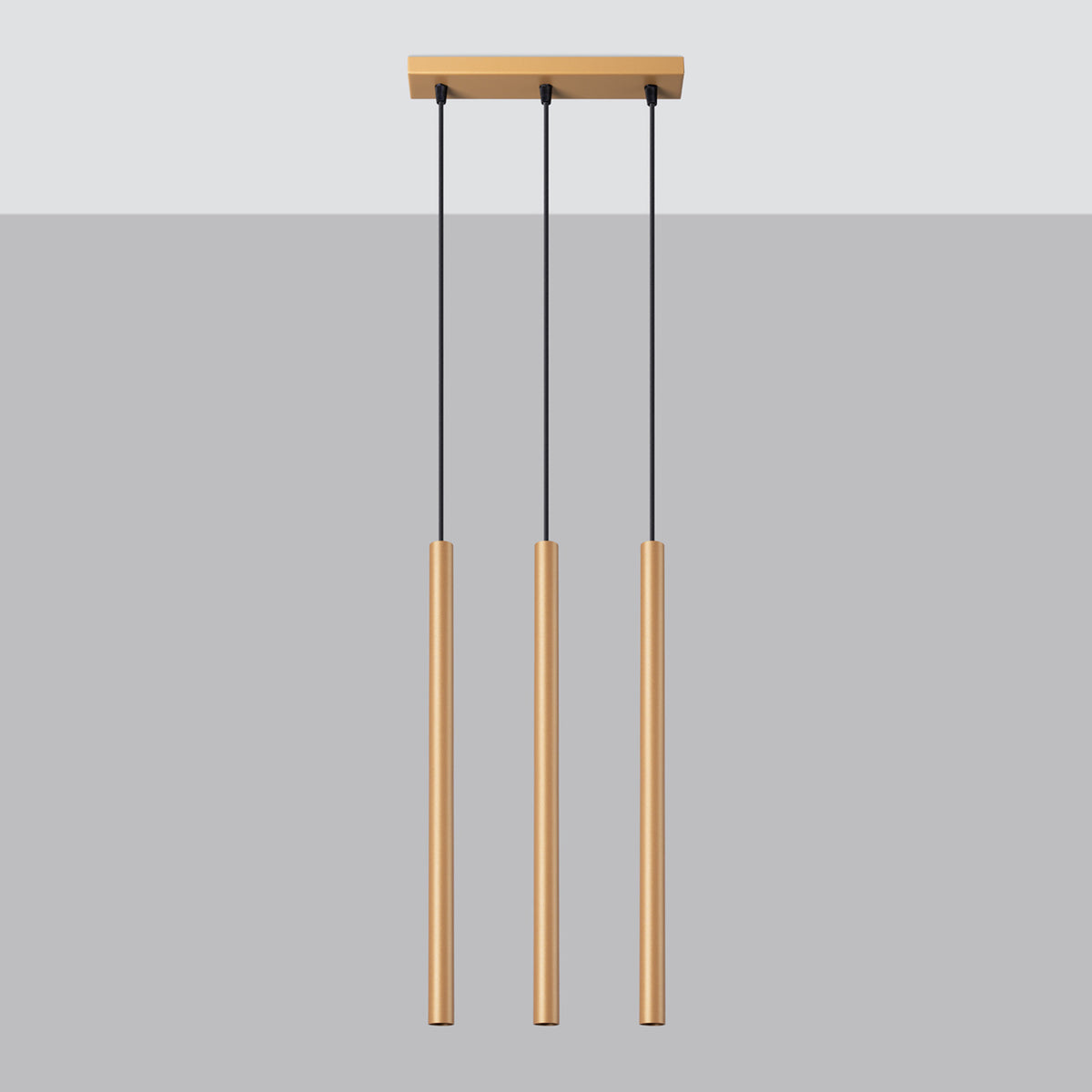 Pendellampe PASTELO 3L guld – G9 3 lyskilder stål 30 × 5 × 115 cm IP20