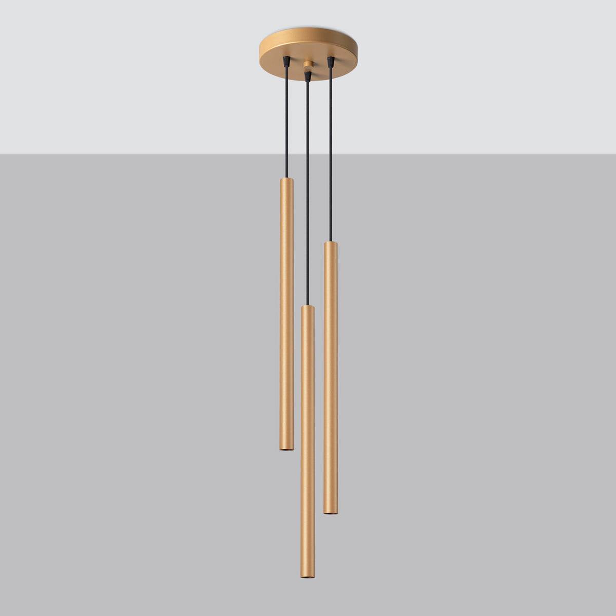 Pendellampe PASTELO 3P guld – G9 3 lyskilder stål 20 × 20 × 115 cm IP20