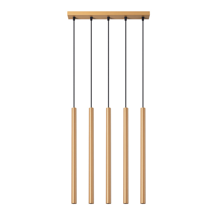 Pendellampe PASTELO 5L guld – G9 5 lyskilder stål 45 × 5 × 110 cm IP20