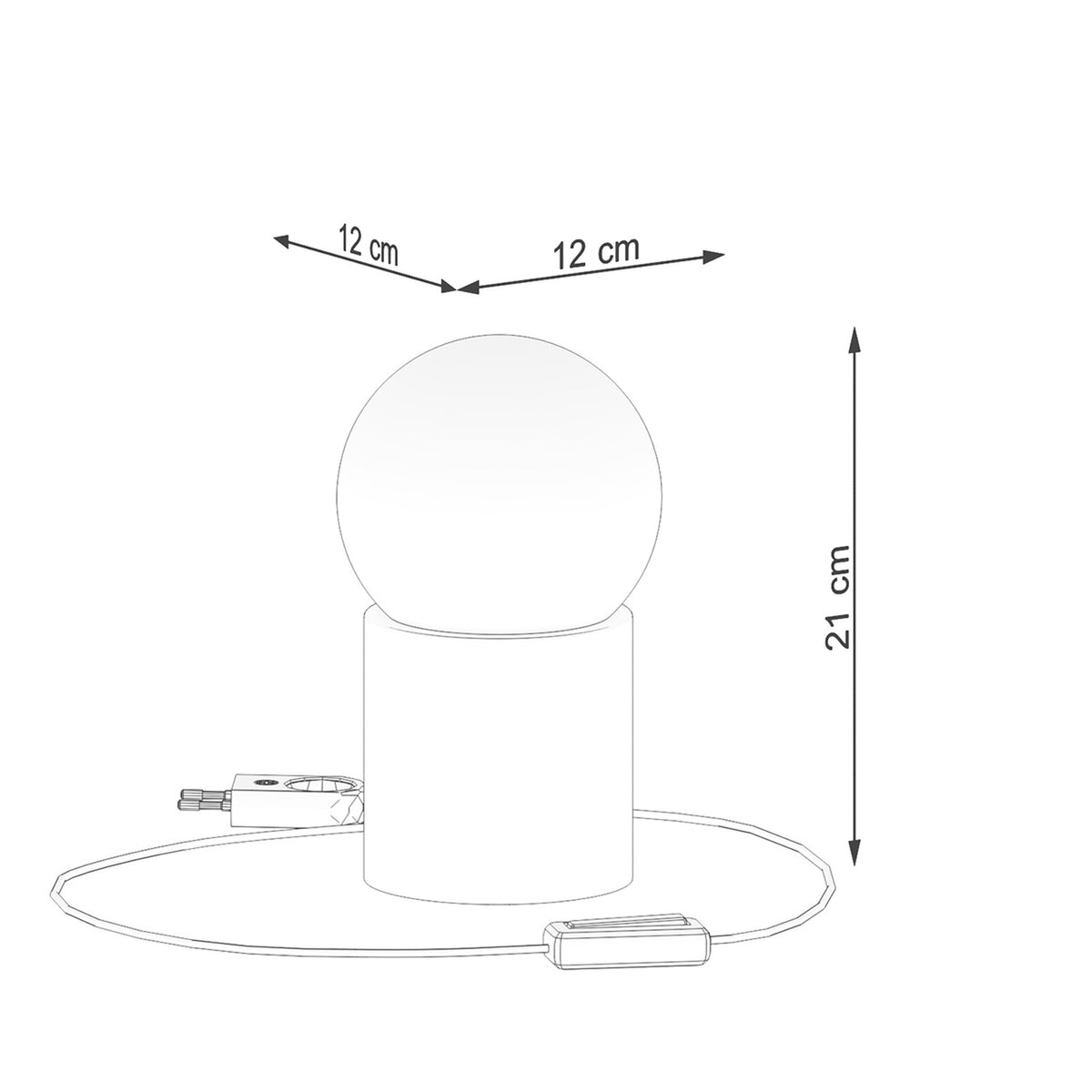 Bordlampe BOOMO med 1 lyskilder – 12 × 12 × 21 cm – SL.1193