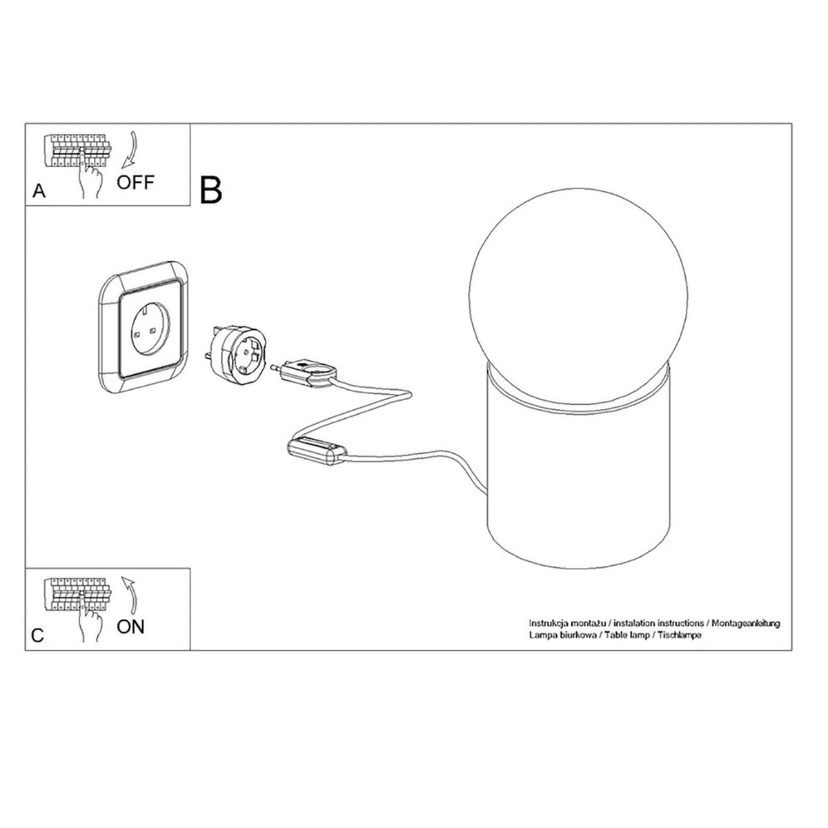 Bordlampe BOOMO med 1 lyskilder – 12 × 12 × 21 cm – SL.1193