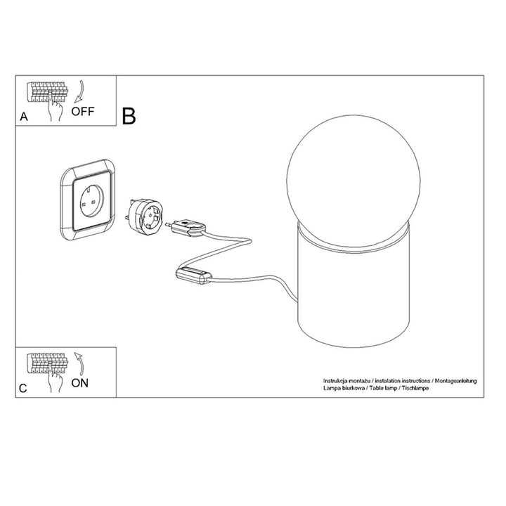 Bordlampe BOOMO med 1 lyskilder – 12 × 12 × 21 cm – SL.1193