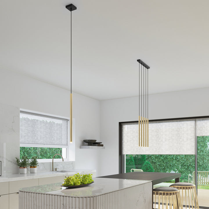 Pendellampe PASTELO 3L poleret guld – G9 3 lyskilder 30 × 5 × 90 cm IP20