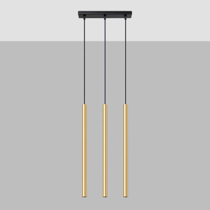 Pendellampe PASTELO 3L poleret guld – G9 3 lyskilder 30 × 5 × 90 cm IP20