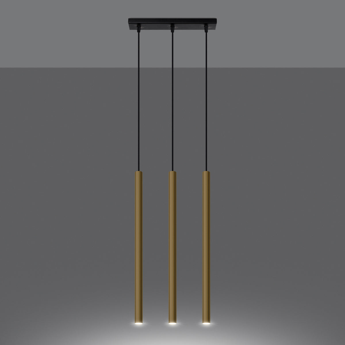 Pendellampe PASTELO 3L poleret guld – G9 3 lyskilder 30 × 5 × 90 cm IP20