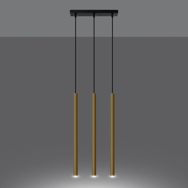 Pendellampe PASTELO 3L poleret guld – G9 3 lyskilder 30 × 5 × 90 cm IP20