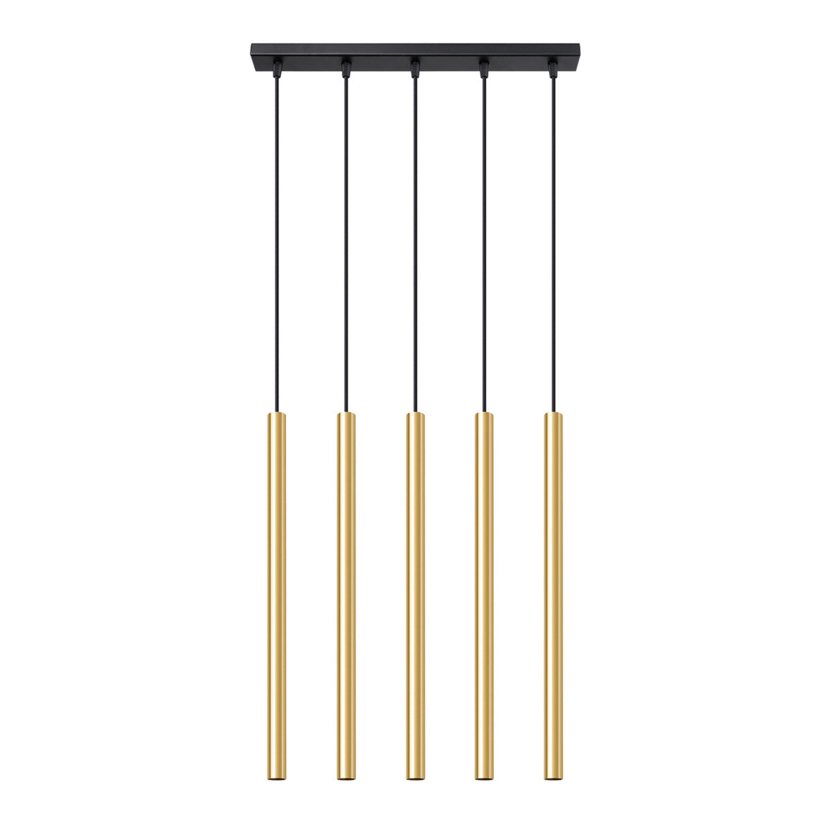 Pendellampe PASTELO 5L poleret guld med 5 lyskilder – 45 × 5 × 90 cm – SL.1198