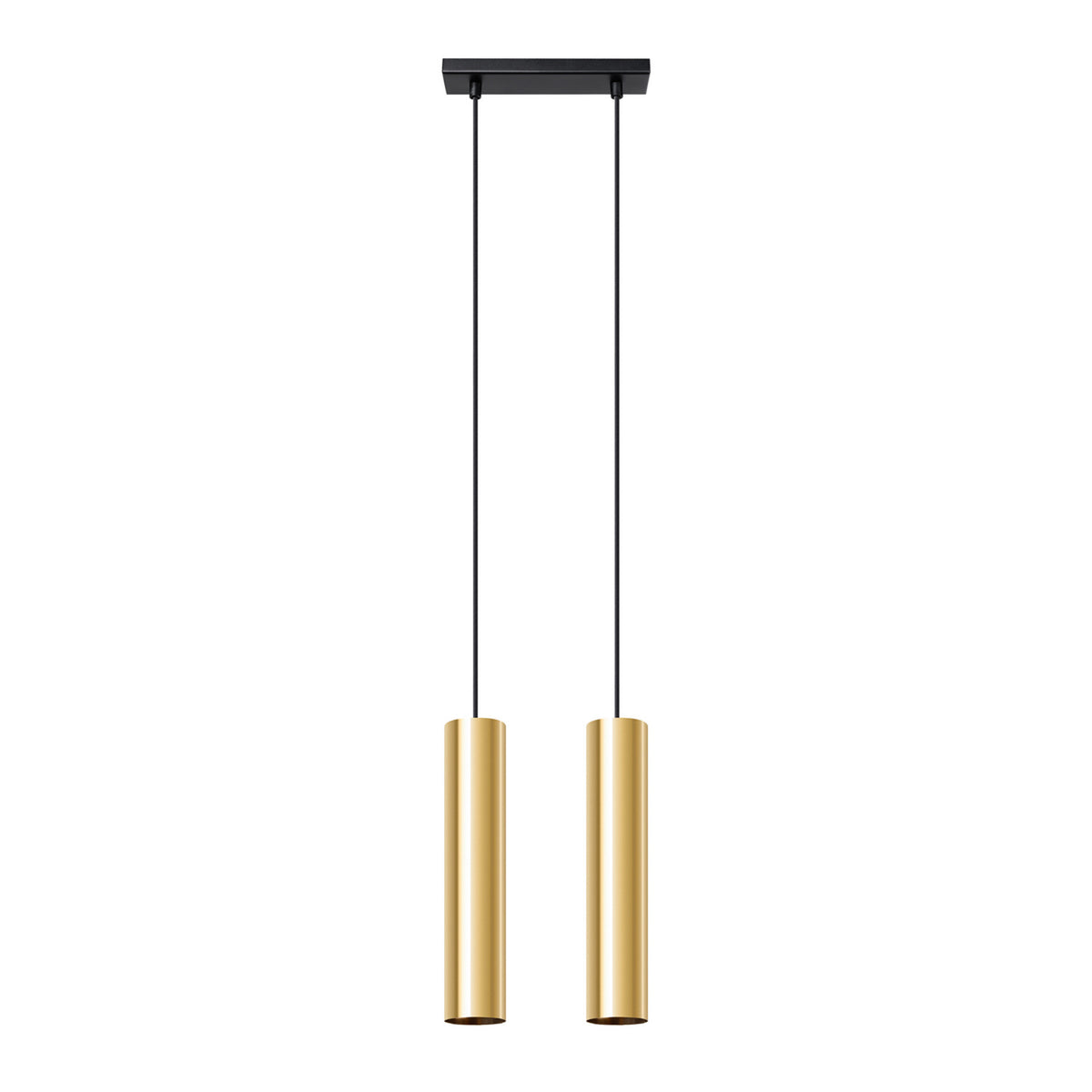 Pendellampe LAGOS 2 poleret guld – GU10 2 lyskilder stål 30 × 6 × 90 cm IP20