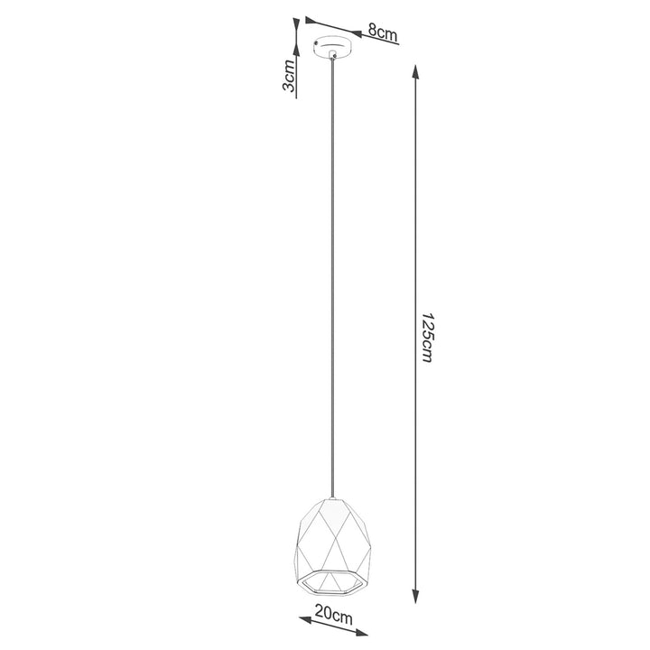 Keramisk pendellampe MINT – E27 1 lyskilde keramik 20 × 20 × 125 cm IP20