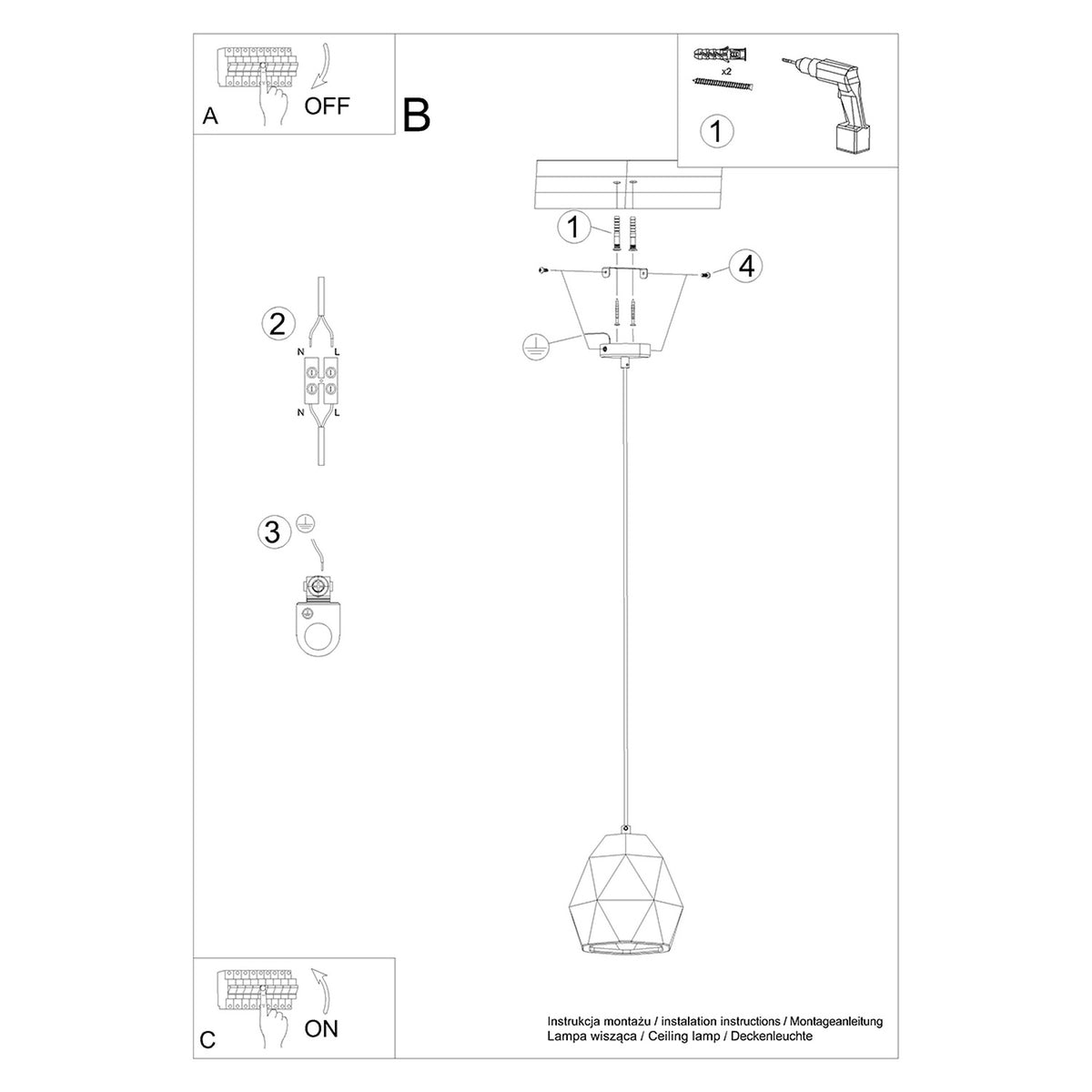 Keramisk pendellampe MINT – E27 1 lyskilde keramik 20 × 20 × 125 cm IP20