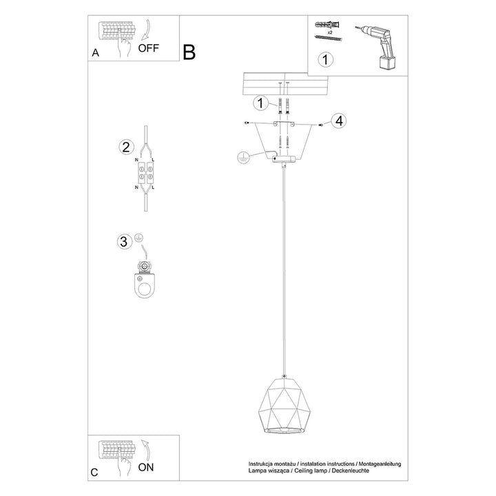 Keramisk pendellampe MINT – E27 1 lyskilde keramik 20 × 20 × 125 cm IP20