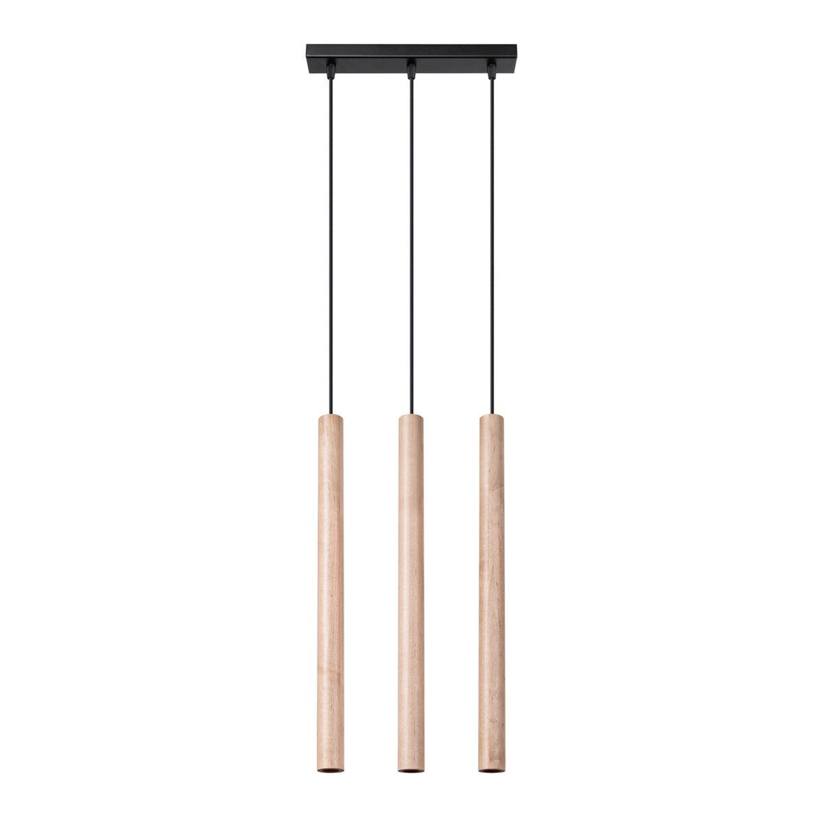 Pendellampe PASTELO 3L træ – G9 3 lyskilder stål/træ 30 × 5 × 110 cm IP20