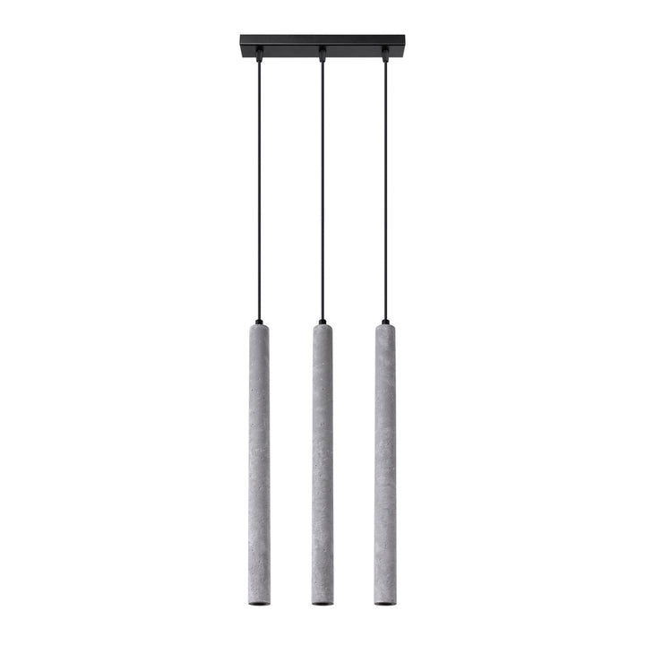 Pendellampe PASTELO 3L i beton med 3 lyskilder – 30 × 3.5 × 110 cm – SL.1272