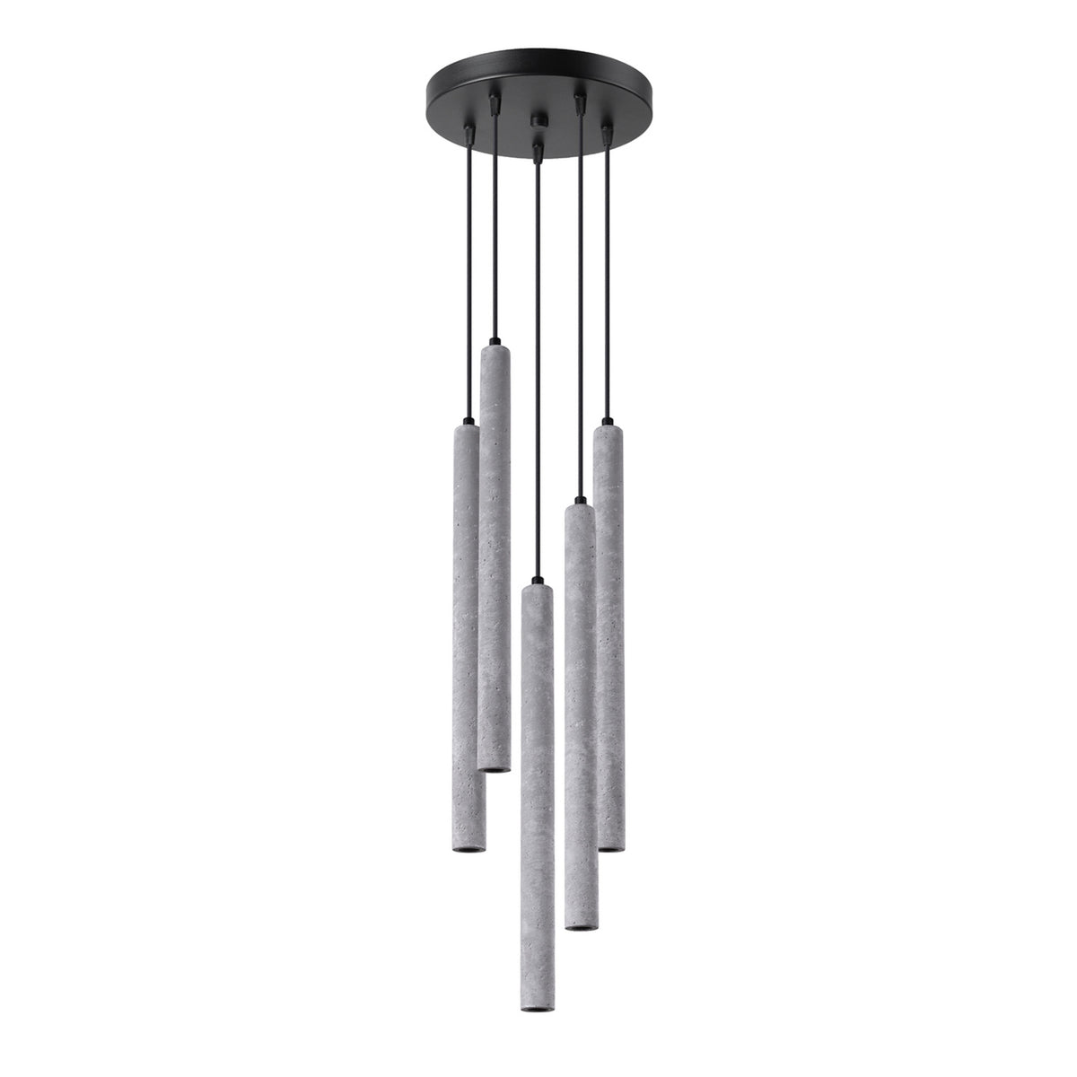 Pendellampe PASTELO 5P i beton med 5 lyskilder – 25 × 25 × 110 cm – SL.1275