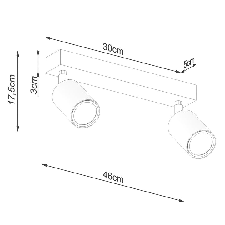 Loftslampe VERDO 2 hvid – Stål, træ – GU10