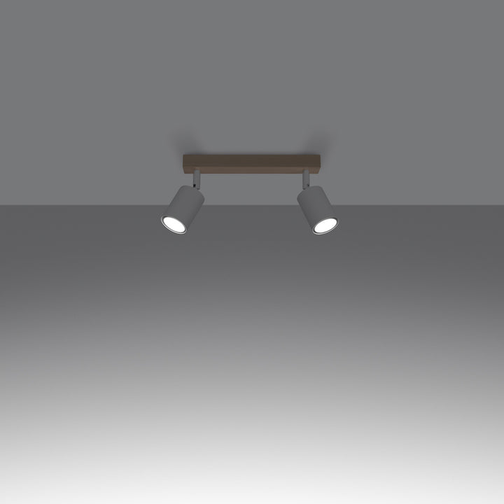 Loftslampe VERDO 2 hvid – Stål, træ – GU10
