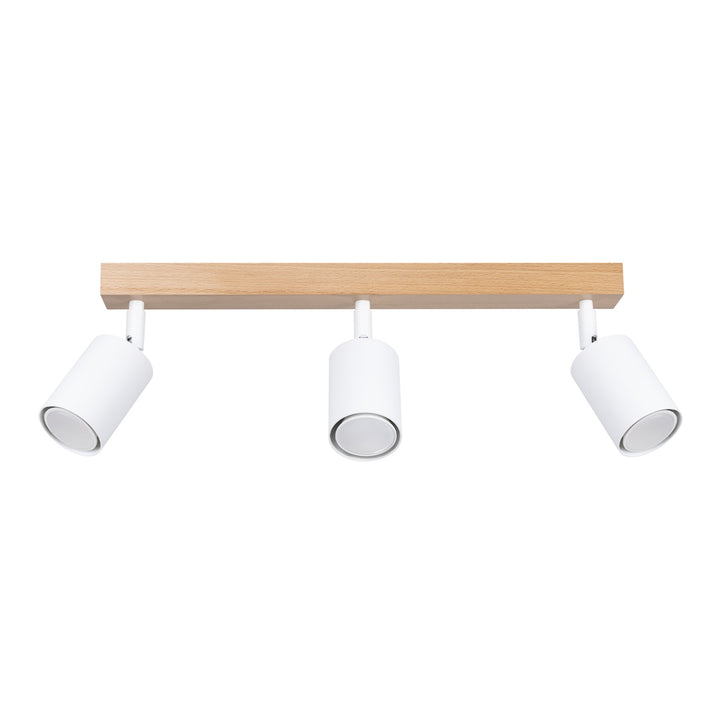 Loftslampe VERDO 3L hvid – Stål, træ – GU10