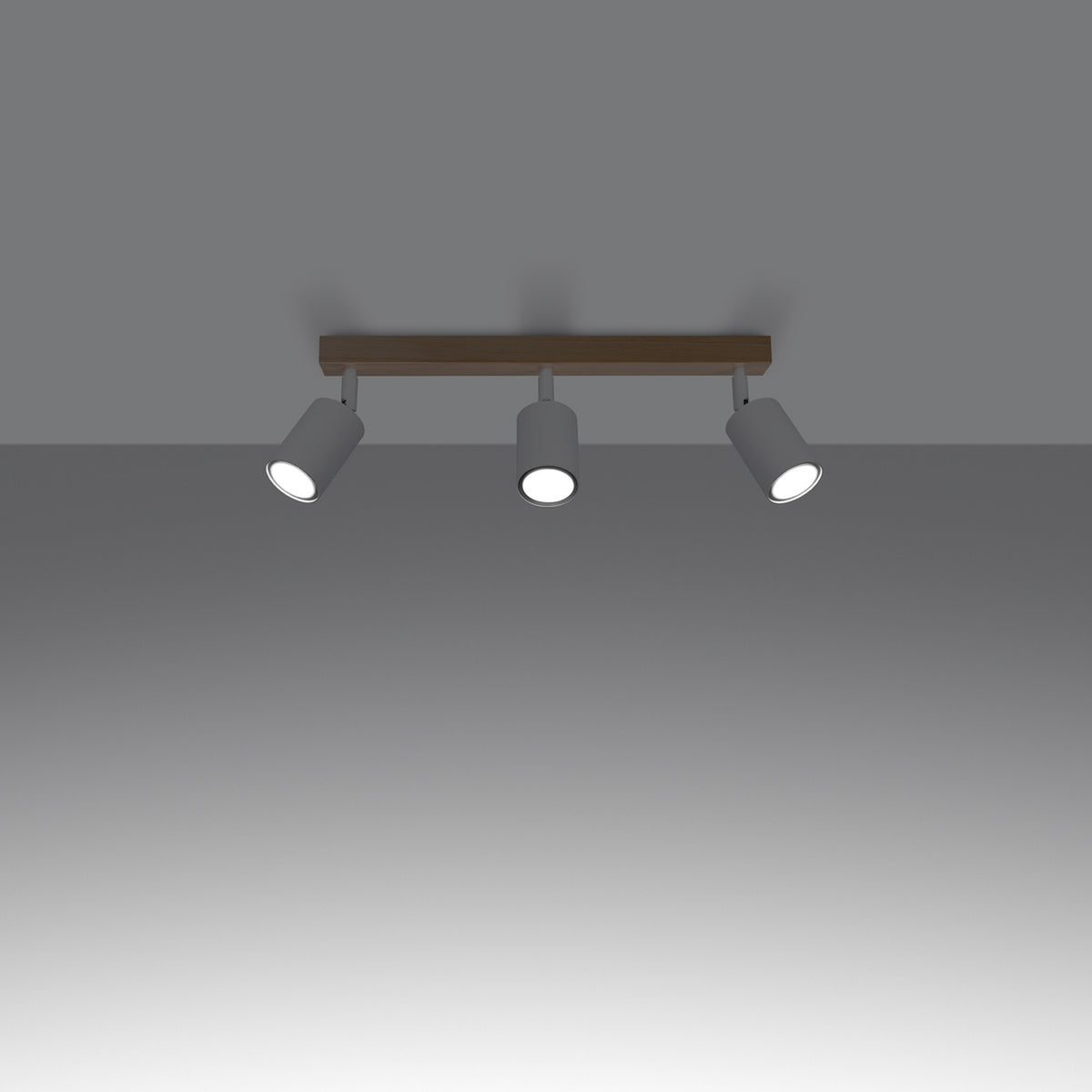 Loftslampe VERDO 3L hvid – Stål, træ – GU10