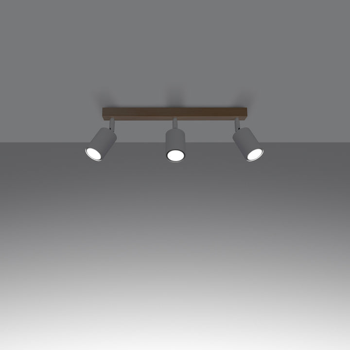 Loftslampe VERDO 3L hvid – Stål, træ – GU10