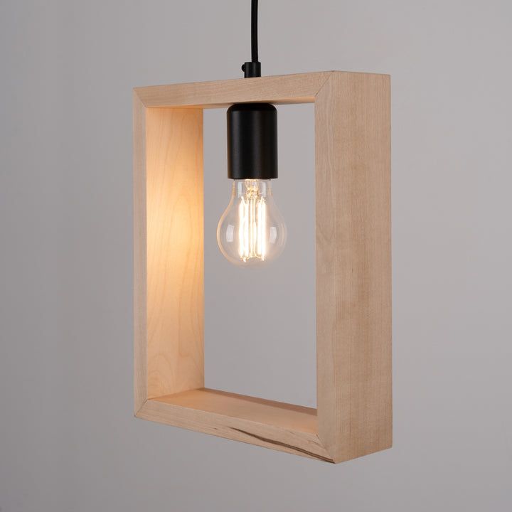 Pendellampe ARIES naturtræ – E27 1 lyskilde stål/træ 24 × 8 × 133 cm IP20