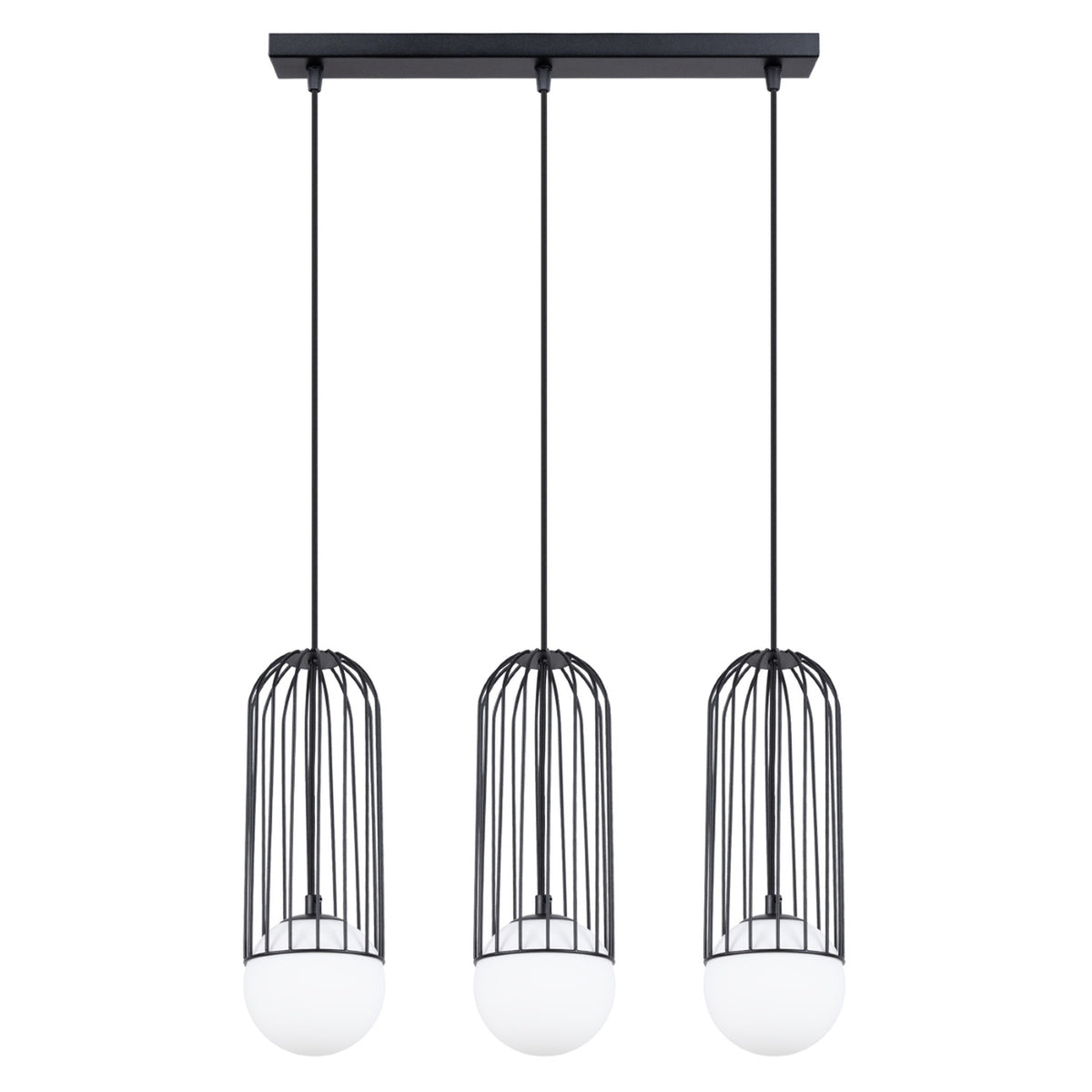 Pendellampe BRINA 3L sort med 3 lyskilder – 54 × 12 × 115 cm – SL.1334