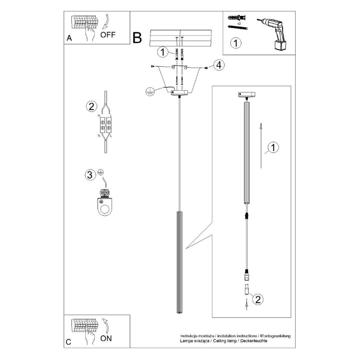 Pendellampe ARCHE 1 guld – G9 1 lyskilde stål 8 × 8 × 120 cm – indendørs