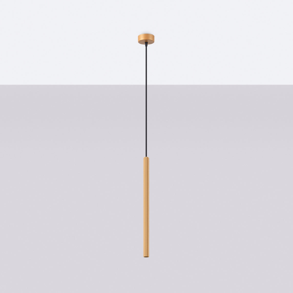 Pendellampe ARCHE 1 guld – G9 1 lyskilde stål 8 × 8 × 120 cm – indendørs