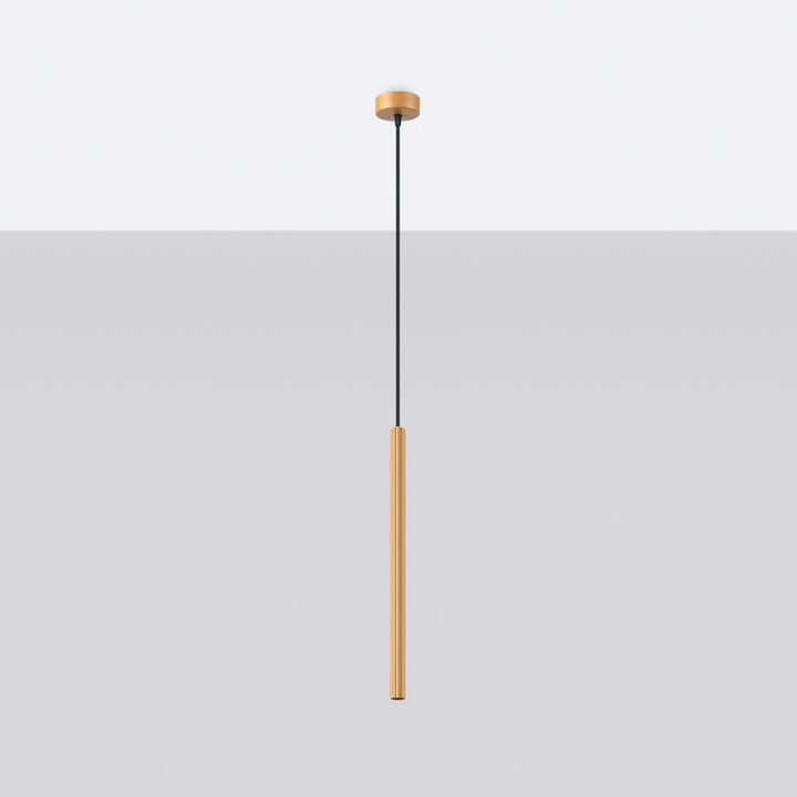 Pendellampe ARCHE 1 guld – G9 1 lyskilde stål 8 × 8 × 120 cm – indendørs