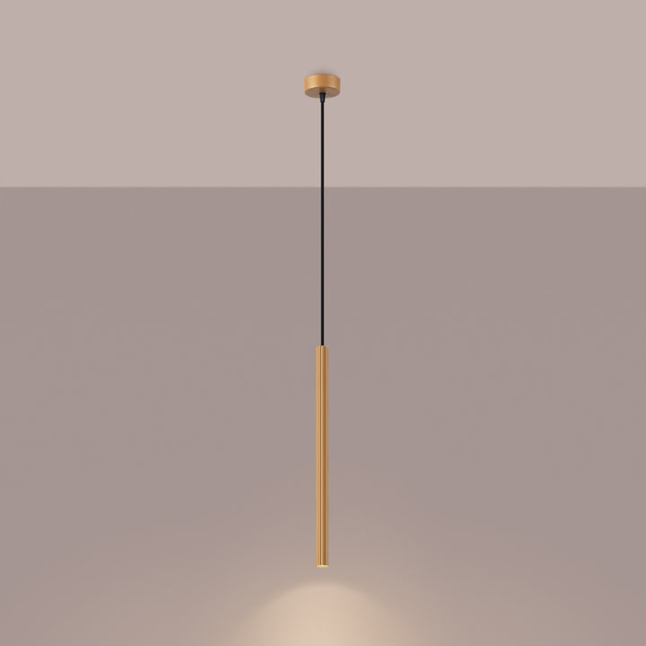 Pendellampe ARCHE 1 guld – G9 1 lyskilde stål 8 × 8 × 120 cm – indendørs