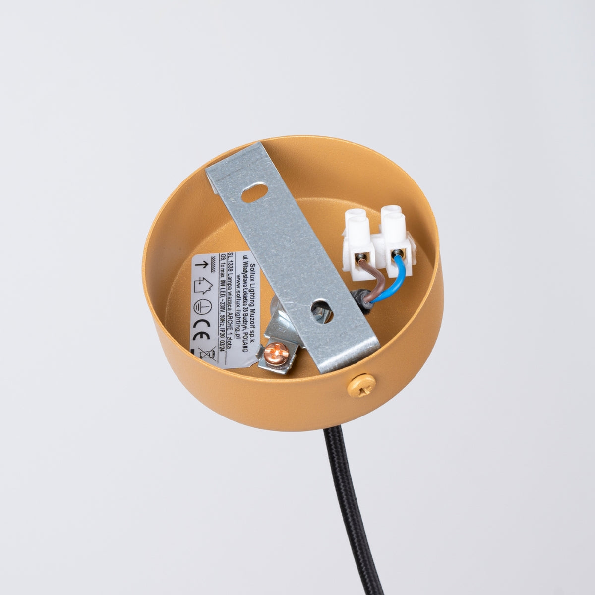 Pendellampe ARCHE 1 guld – G9 1 lyskilde stål 8 × 8 × 120 cm – indendørs