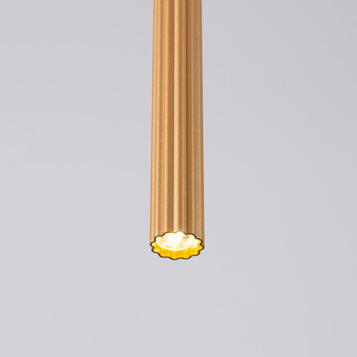 Pendellampe ARCHE 1 guld – G9 1 lyskilde stål 8 × 8 × 120 cm – indendørs