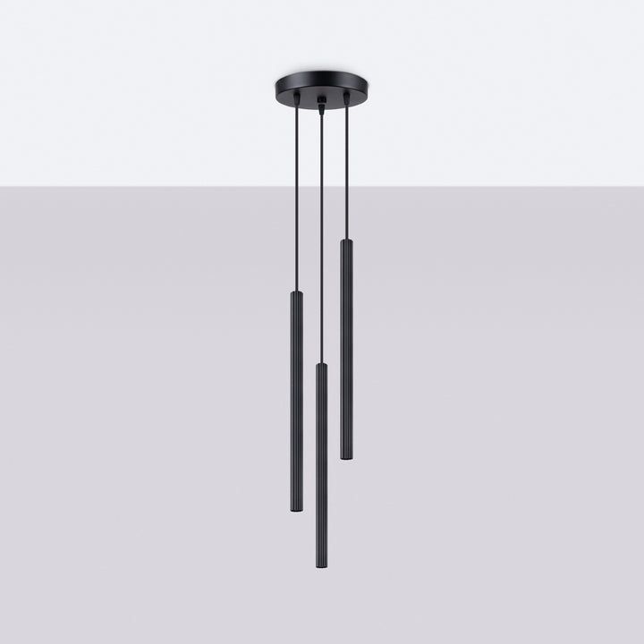 Pendellampe ARCHE 3P sort – G9 3 lyskilder stål 20 × 20 × 120 cm IP20