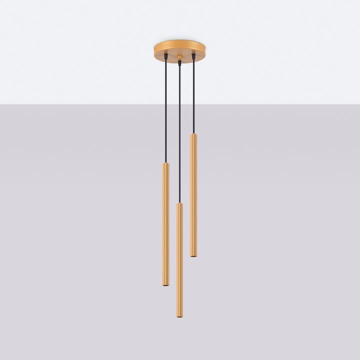 Pendellampe ARCHE 3P guld – G9 3 lyskilder stål 20 × 20 × 120 cm IP20
