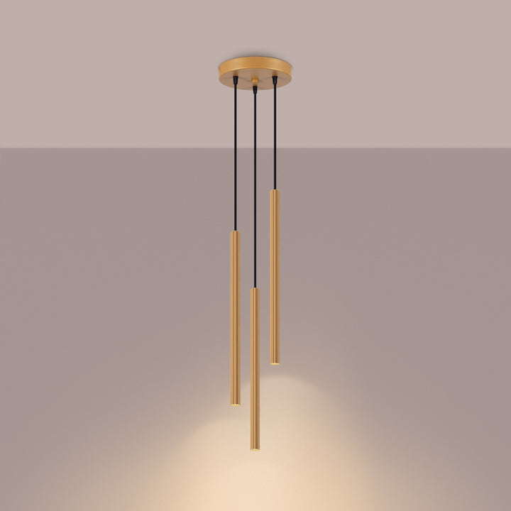 Pendellampe ARCHE 3P guld – G9 3 lyskilder stål 20 × 20 × 120 cm IP20