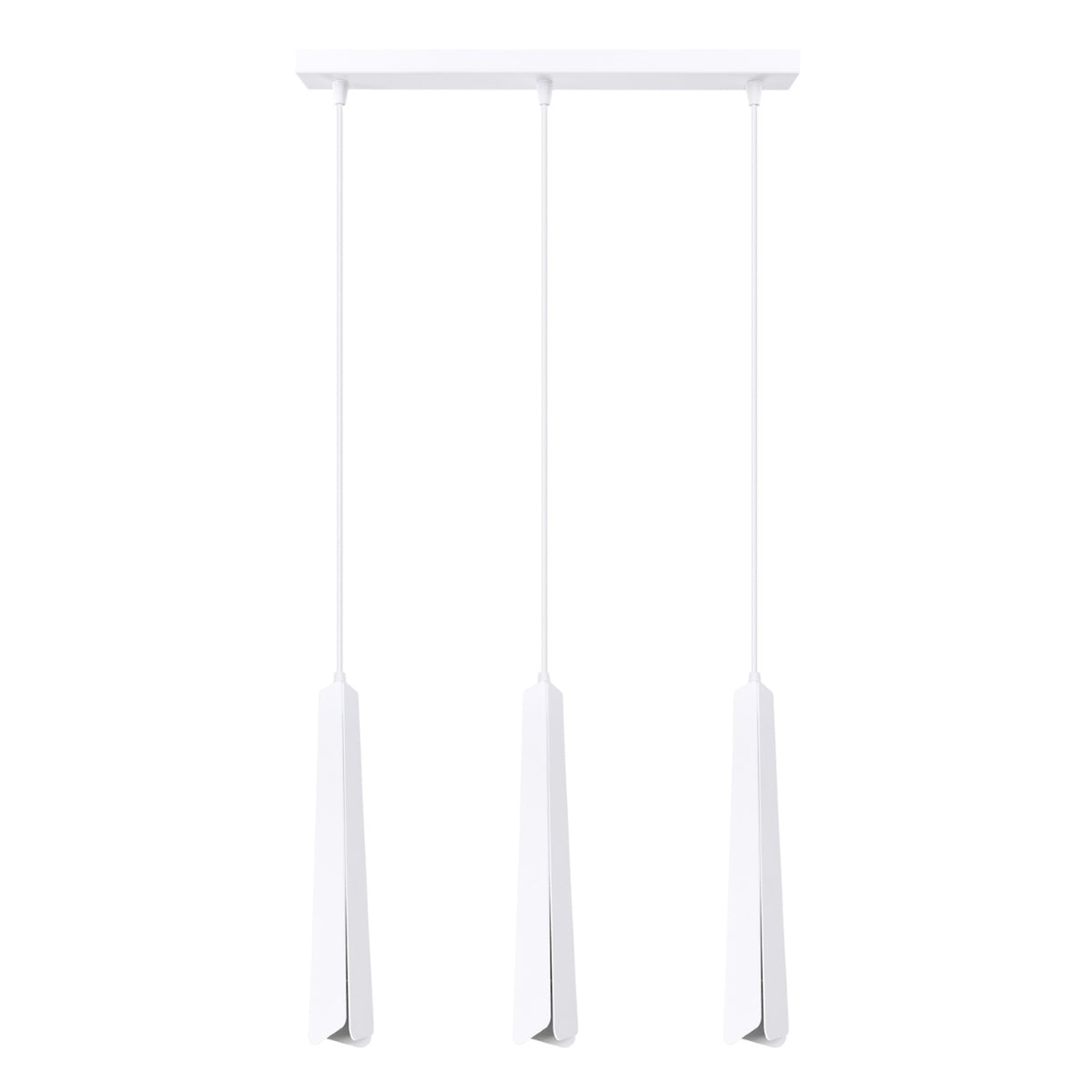 Pendellampe PRYSM 3L hvid – G9 3 lyskilder stål 45 × 5 × 120 cm IP20