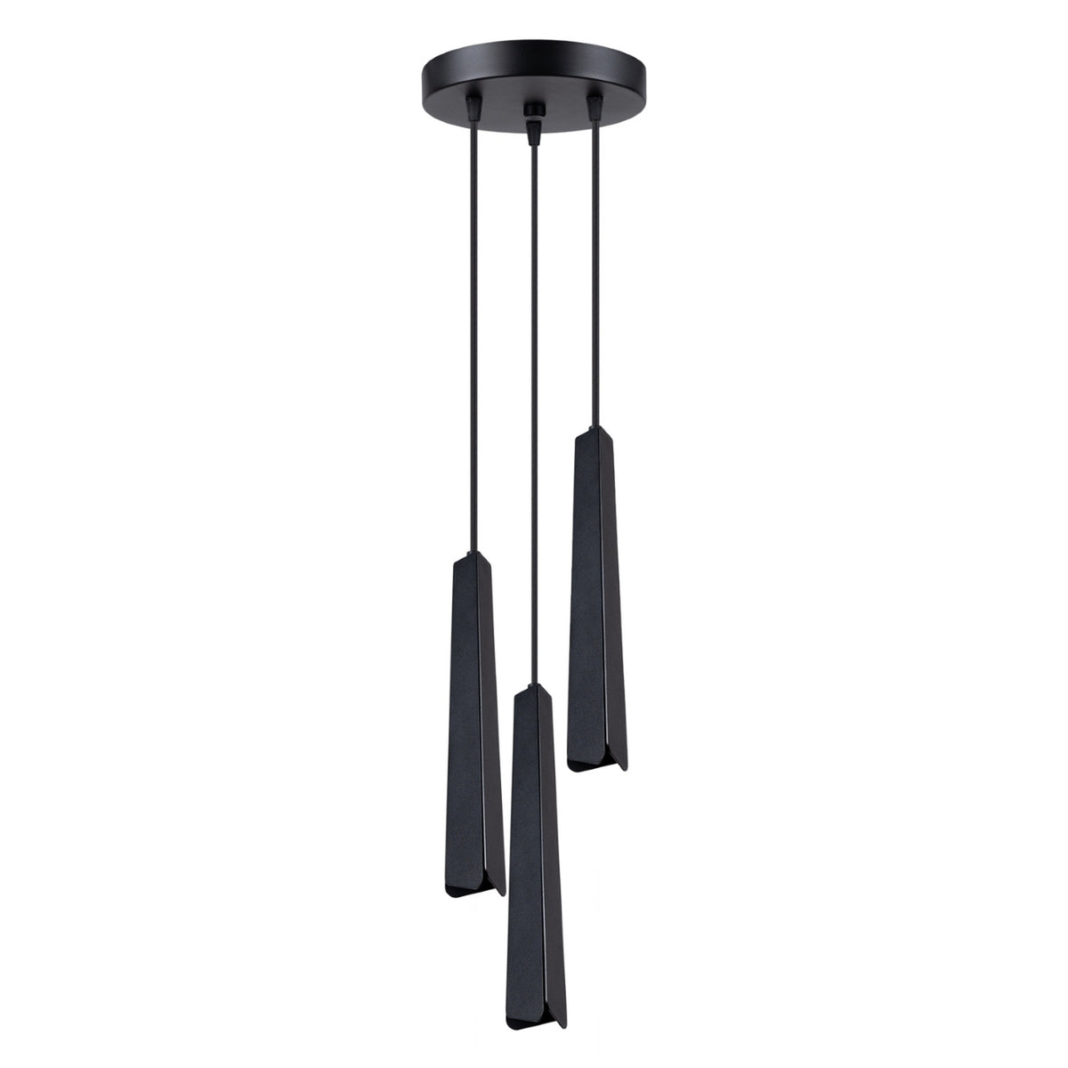 Pendellampe PRYSM 3P sort – G9 3 lyskilder stål195 × 195 × 120 cm IP20