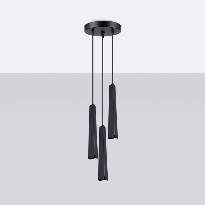 Pendellampe PRYSM 3P sort – G9 3 lyskilder stål195 × 195 × 120 cm IP20