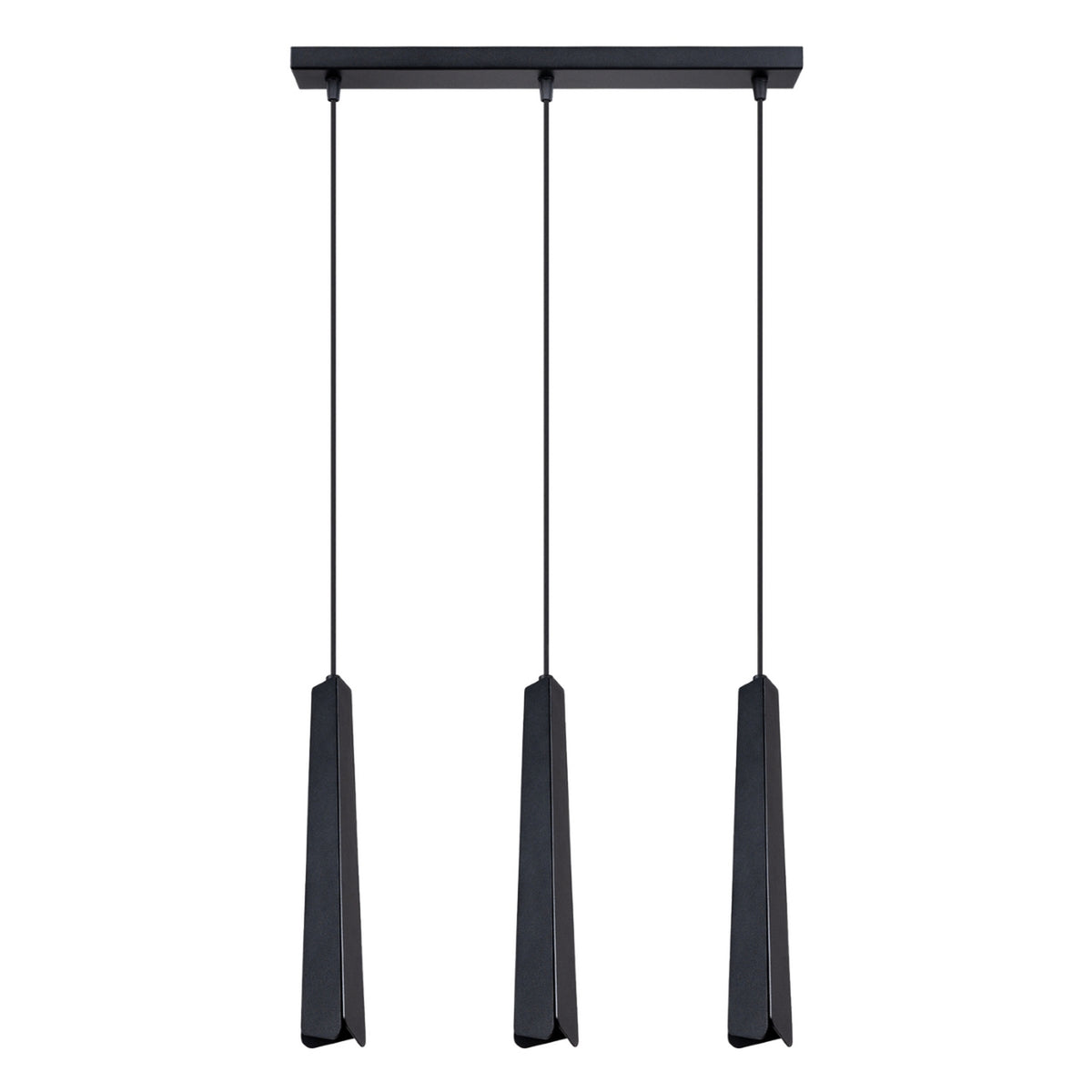 Pendellampe PRYSM 3L sort – G9 3 lyskilder stål 45 × 5 × 120 cm IP20
