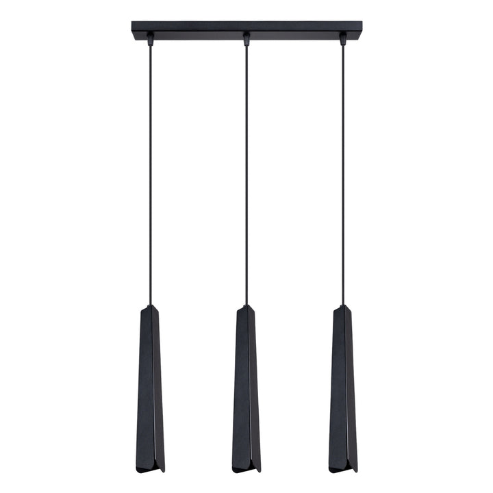 Pendellampe PRYSM 3L sort – G9 3 lyskilder stål 45 × 5 × 120 cm IP20