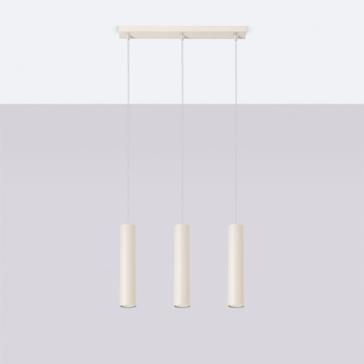 Pendellampe LAGOS 3L beige med 3 lyskilder – 45 × 6 × 98 cm – SL.1481