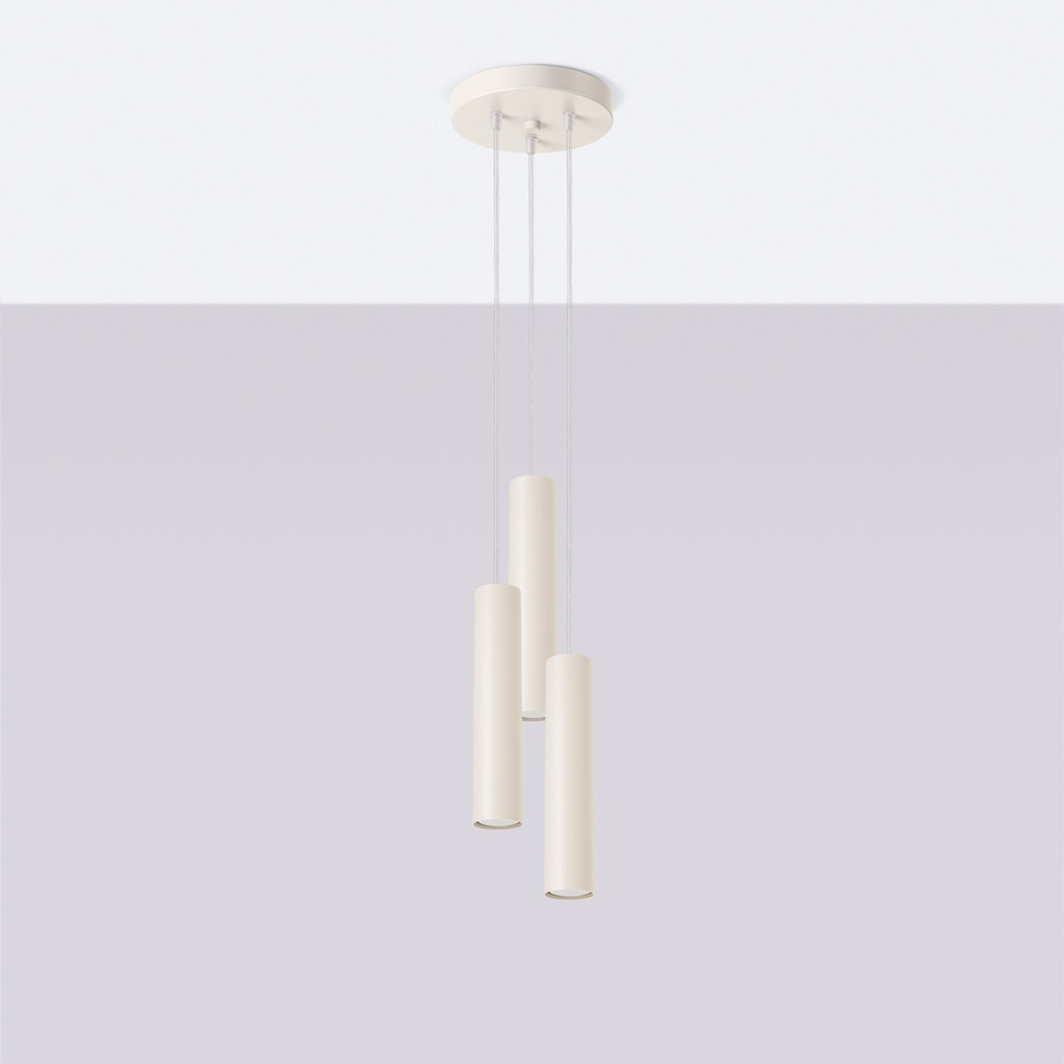 Pendellampe LAGOS 3P beige – GU10 3 lyskilder stål195 × 195 × 108 cm IP20