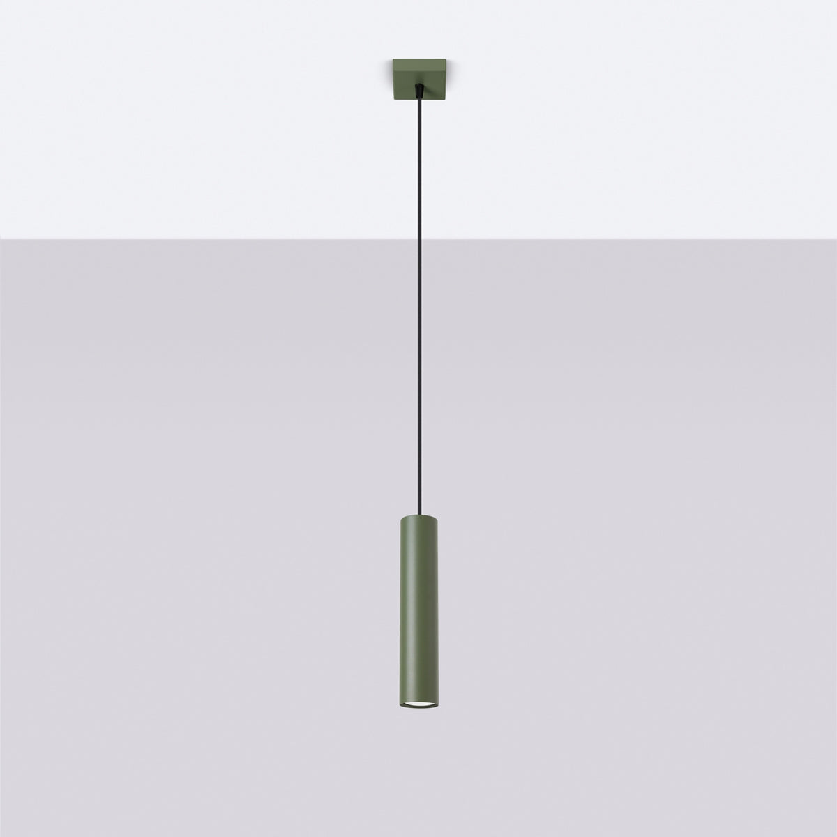 Pendellampe LAGOS 1 olivengrøn – GU10 1 lyskilde stål 8 × 8 × 118 cm IP20