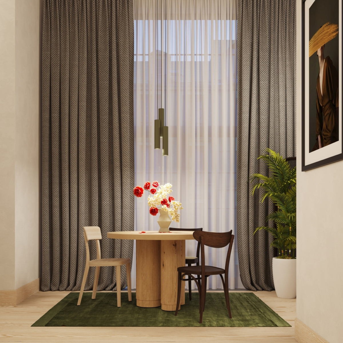 Væglampe LAGOS 2 olivengrøn – GU10 2 lyskilder stål 6 × 8 × 30 cm IP20
