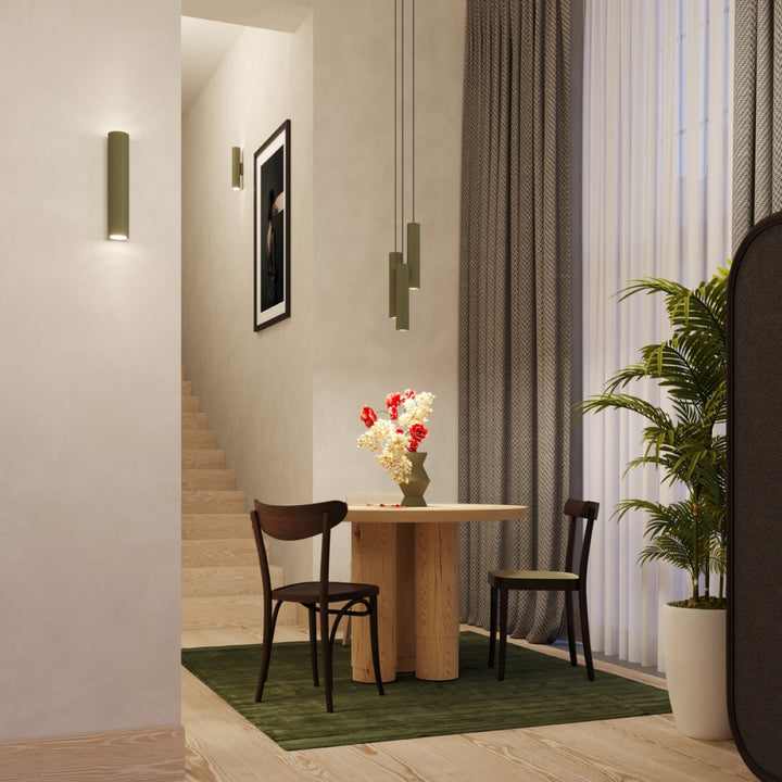 Væglampe LAGOS 2 olivengrøn – GU10 2 lyskilder stål 6 × 8 × 30 cm IP20