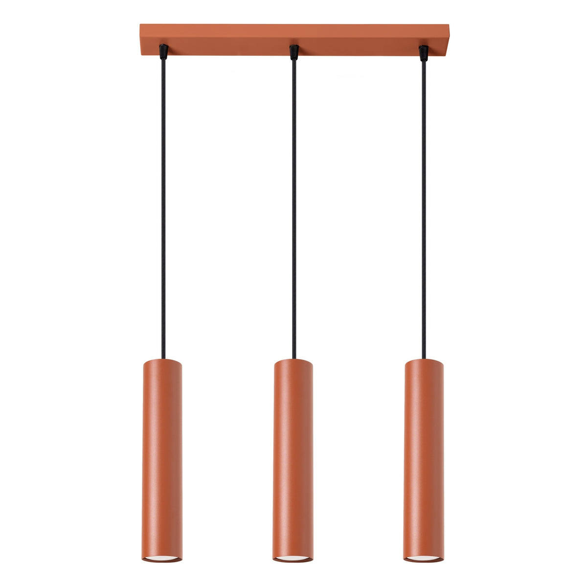 Pendellampe LAGOS 3L rød okker – GU10 3 lyskilder stål 45 × 6 × 98 cm IP20