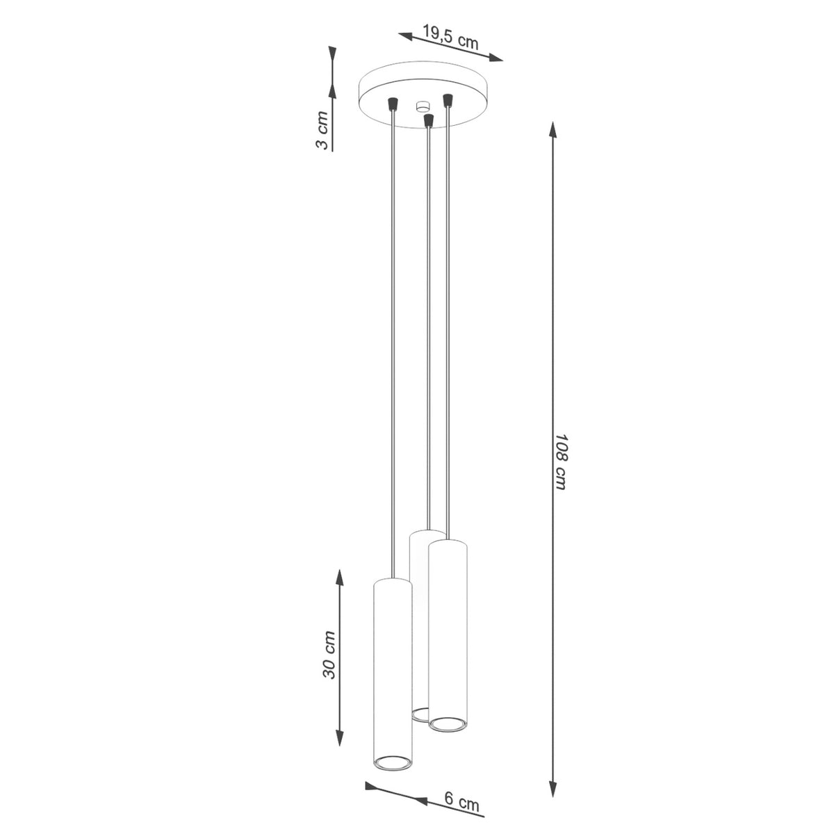Pendellampe LAGOS 3P rød okker – GU10 3 lyskilder195 × 195 × 108 cm IP20