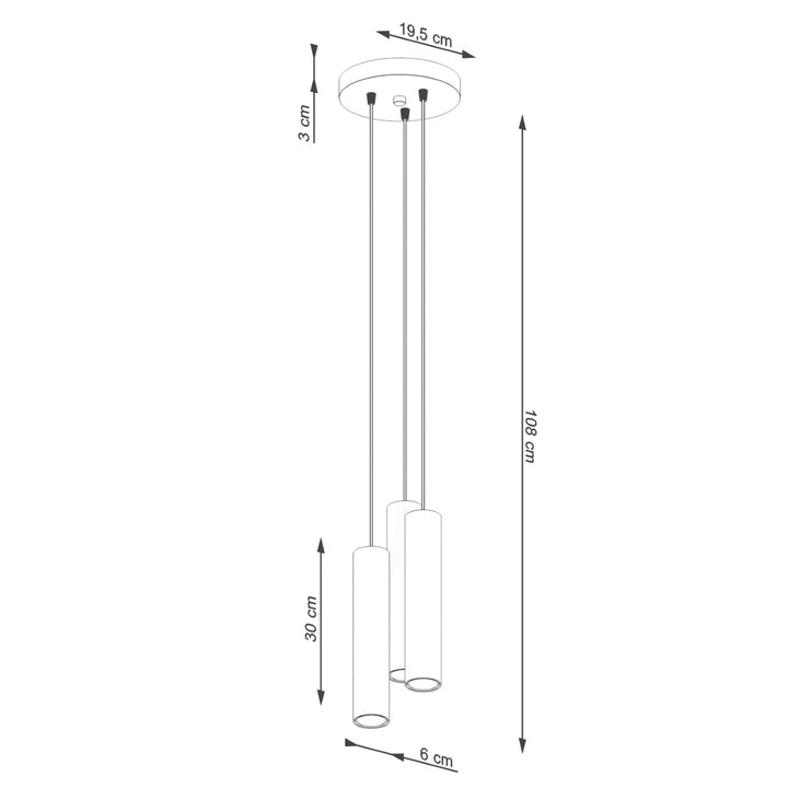 Pendellampe LAGOS 3P rød okker – GU10 3 lyskilder195 × 195 × 108 cm IP20